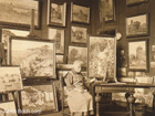 Anna Boch with her paintings