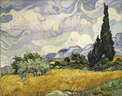 Wheat Field with Cypress by Vincent van Gogh